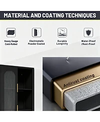 Yigii Elegant Glass Door Cabinet with Locking Mechanism and Adjustable Shelves for Home Decor