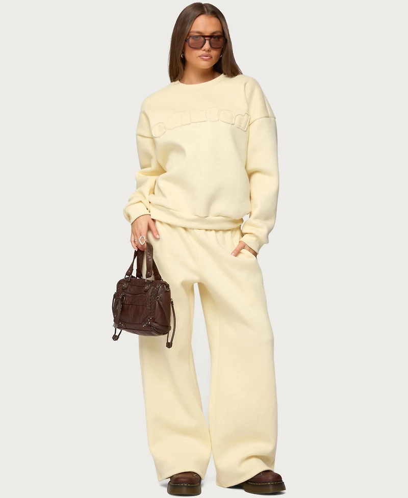 Edikted Women's Jaylie Wide Leg Sweatpants