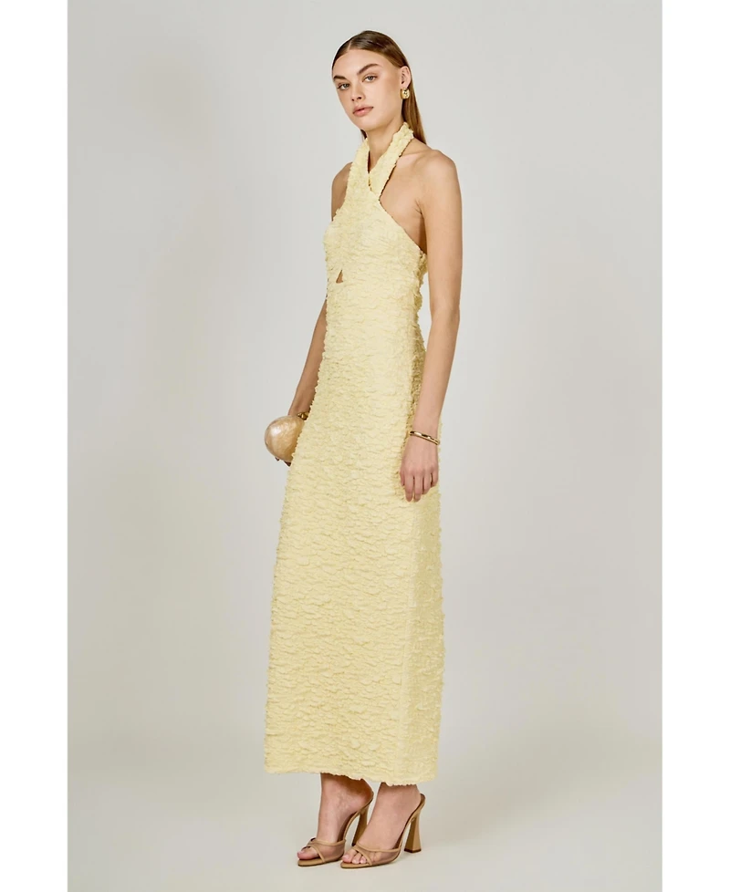 endless rose Women's Strechy Halter Neck Midi Dress