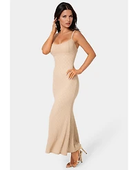 Bebe Womens Floral Lace Bodycon Maxi Dress