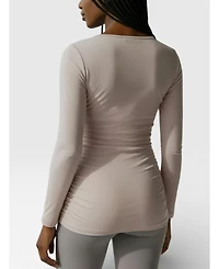 Motherhood Maternity Sweetheart Side-Ruched Long Sleeve Tee