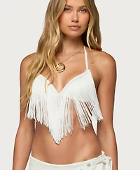 Edikted Women's Kienna Fringed Bra Top