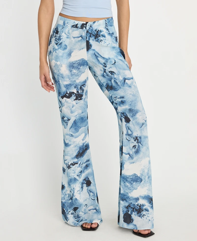 Good American Women's Printed Flare Pants