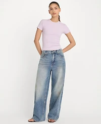 Good American Women's Super Stretch Crewneck T-Shirt, Regular & Plus