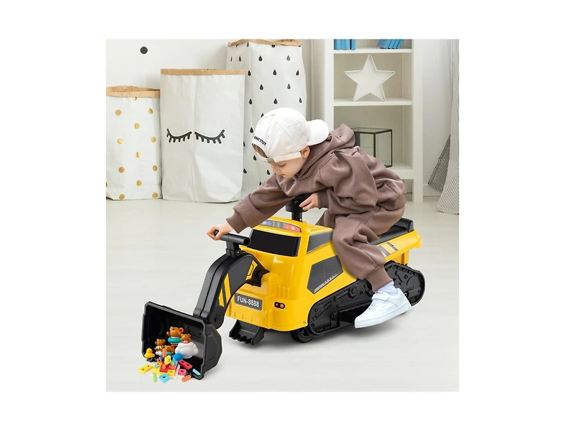 Slickblue Electric 3-in-1 Ride On Tractor Excavator for Kids with Music