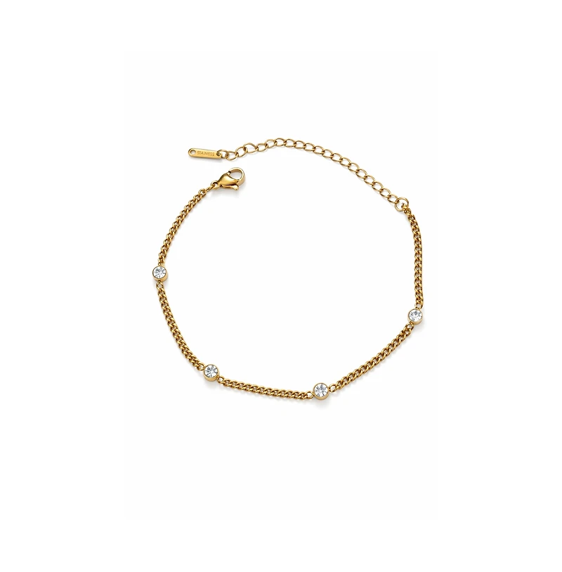 Dloria Women's Seraphina Bezel Link Bracelet