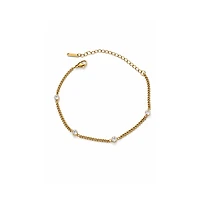 Dloria Women's Seraphina Bezel Link Bracelet