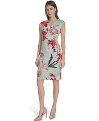 Calvin Klein Women's Sleeveless Printed Scuba Sheath Dress