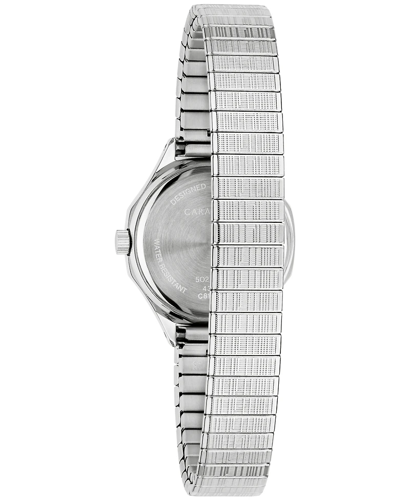 Caravelle Women's Vintage Silver-Tone Stainless Steel Expansion Watch, 24mm