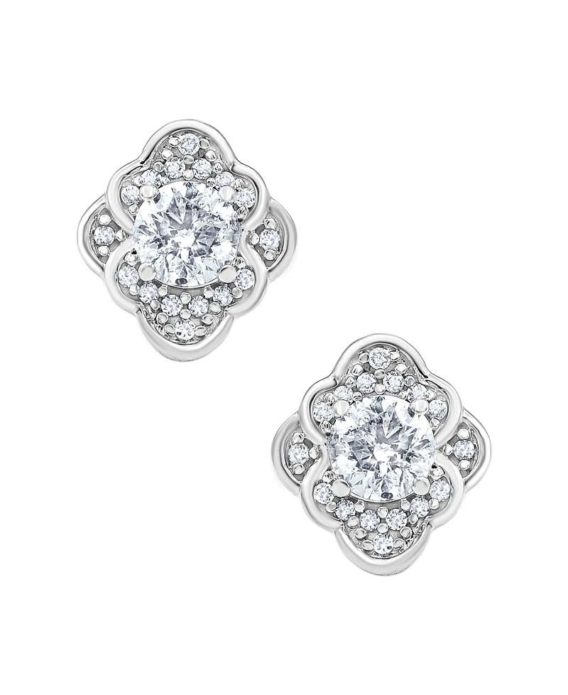 Macy's Diamond Screw Back Earrings (1 ct. t.w.) in 10k White Gold