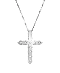 Macy's Diamond Cross Pendant Necklace (2 ct. t.w.) in 14k White Gold