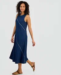 Nautica Women's Asymmetrical Denim Midi Dress