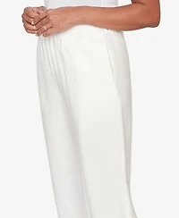 Alfred Dunner Petite Crowd Pleaser Floral Embroidered Relaxed Capri Pants