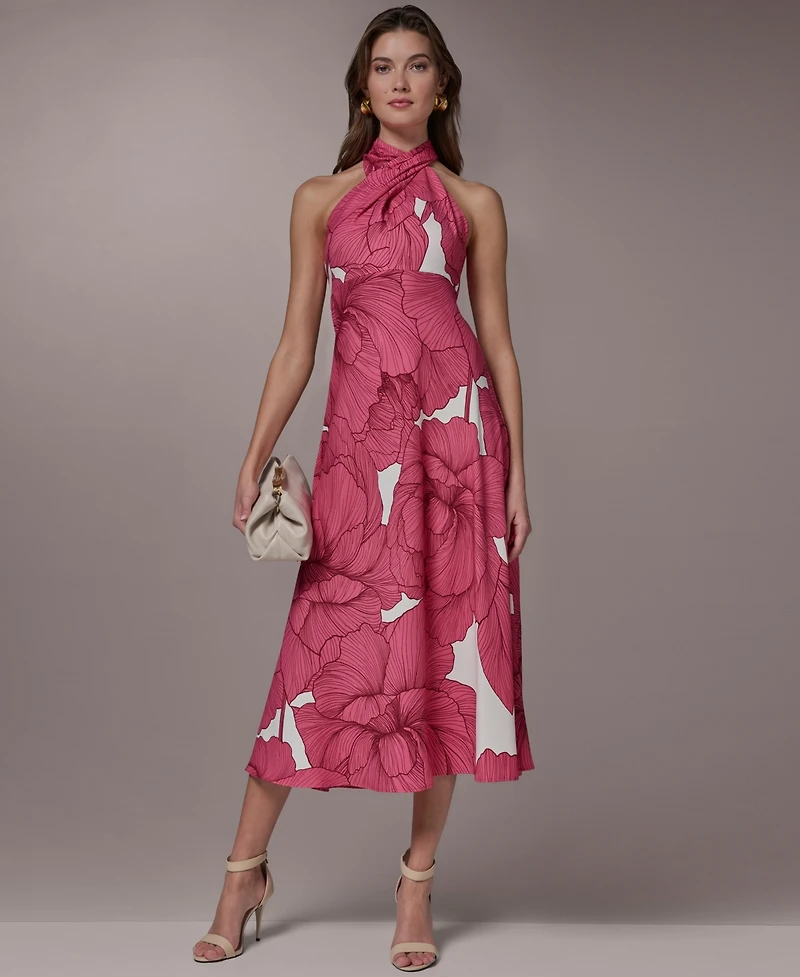 Donna Karan New York Women's Halter Neck Midi Dress