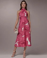 Donna Karan New York Women's Halter Neck Midi Dress