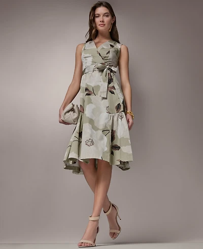 Donna Karan New York Women's Floral A-Line Midi Dress