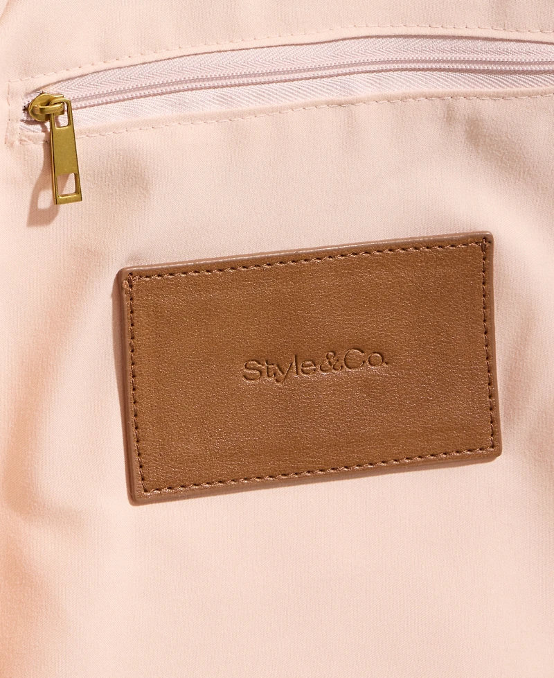 Style & Co Whip-Stitch Soft 4-Poster Tote, Exclusively at Macy's
