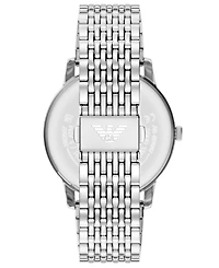 Emporio Armani Men's Quartz Three-Hand Silver Stainless Steel Watch, 42mm