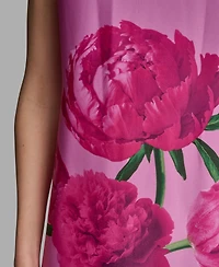 Karl Lagerfeld Paris Women's Sleeveless Floral Peony Halter Neck Midi Dress