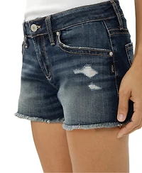 Silver Jeans Co. Women's Boyfriend Mid Rise Americana Luxe Stretch Shorts