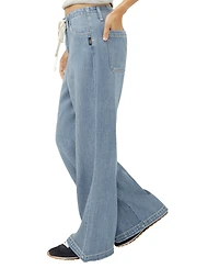Silver Jeans Co. Women's Mid Rise Wide Leg Drawstring Ankle