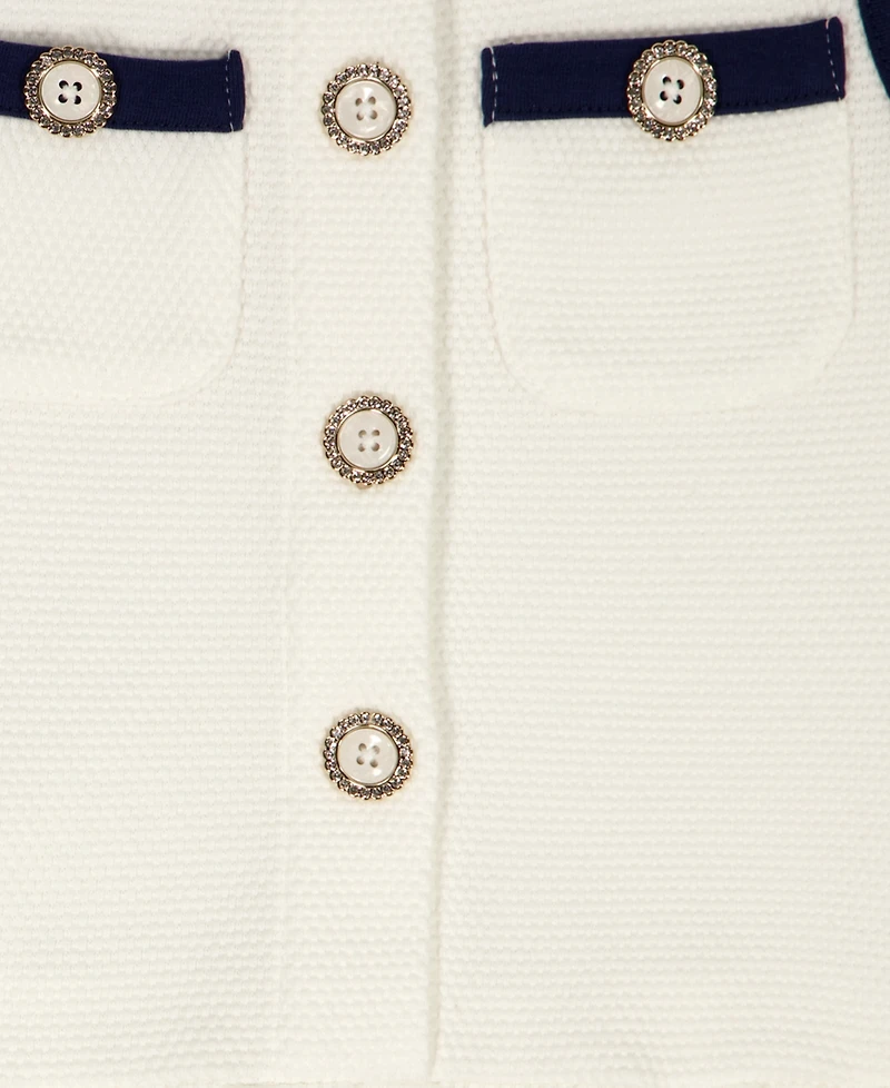 Kids Headquarters Girls' 2T-6X Popcorn Knit Pleated Tunic and Capri Leggings, 2-Piece Set