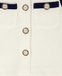 Kids Headquarters Girls' 2T-6X Popcorn Knit Pleated Tunic and Capri Leggings, 2-Piece Set