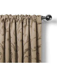 Threadmade Mia Jacquard Scroll Blackout Window Curtain