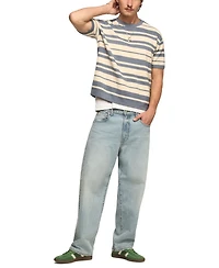 Lucky Brand Men's Textured Stripe Boxy Sweater T-Shirt