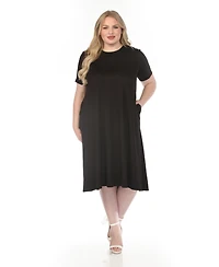 White Mark Plus Crew Neck T-Shirt Dress