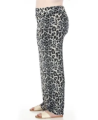 White Mark Plus High-Waist Floral Wide-Leg Pants