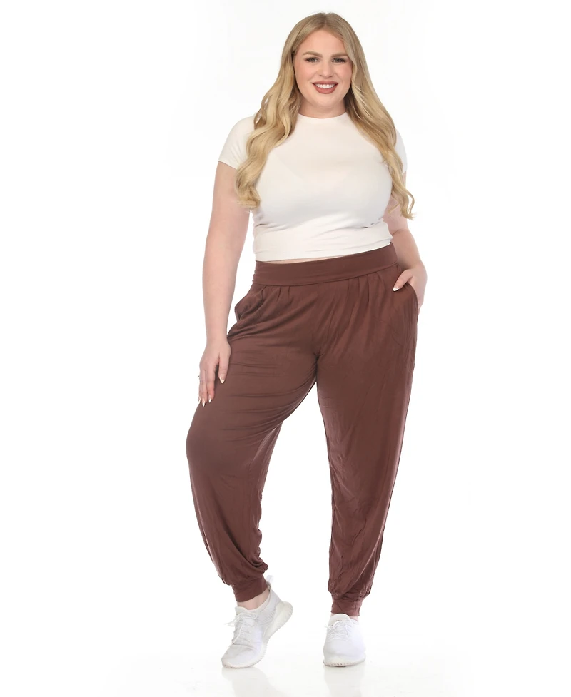White Mark Plus High-Waist Pleated Lounge Pants