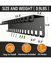 Yigii Wall Hanging Jewelry Organizer with 30 Hooks for Necklaces and Bracelets