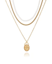 Guess Multi-Layer Imitation Pearl Chain Necklace