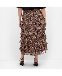 City Chic Women's Skai Leopard Print Maxi Skirt