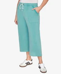 Ruby Rd. Plus Snow Washed French Terry Pull On Capri Pants