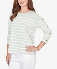 Ruby Rd. Plus Yarn Dyed Stripe Knit Top