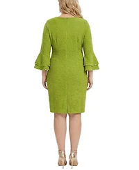 Ny Collection Plus Size Long Sleeve Dress with Bell Cuffs