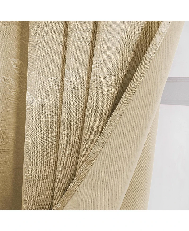 Olivia Gray 100% Polyester 200 Gsm Arlo Embossed Blackout Grommet Curtain Panel