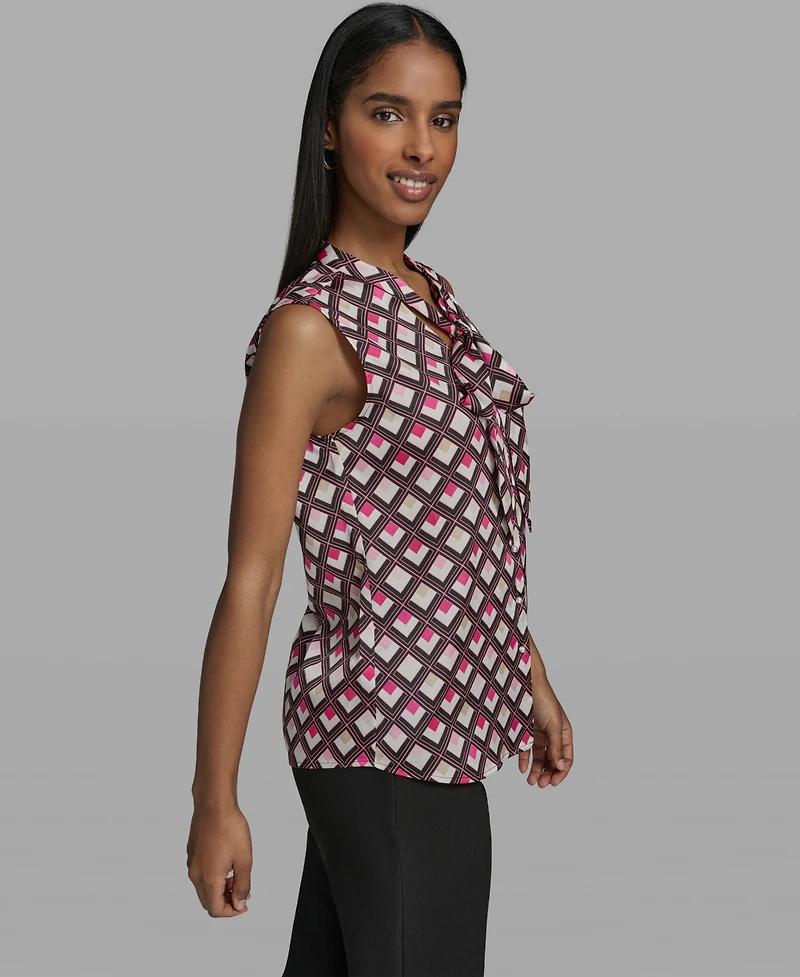 Karl Lagerfeld Paris Women's V-Neck Woven Blouse