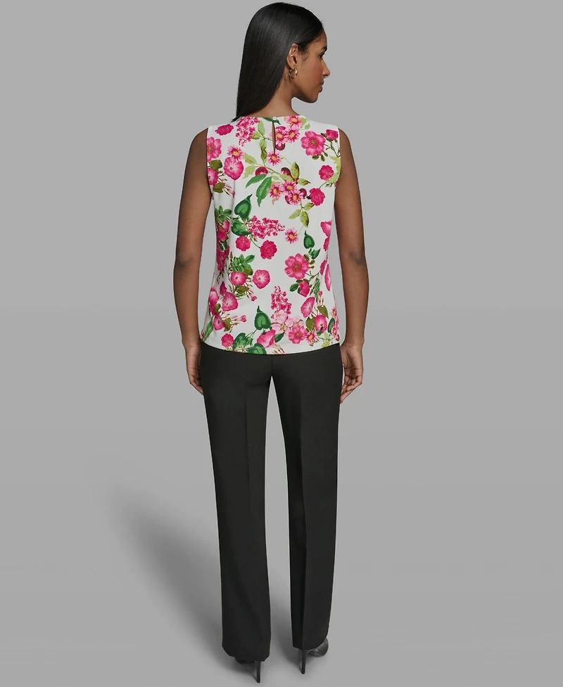 Karl Lagerfeld Paris Women's Crewneck Woven Top