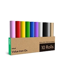 Cricut Value Iron-On, Rainbow Sampler - 12 in x 3 ft (10 ct)
