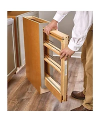 Rev-a-Shelf 3" Pullout Shelf Organizer Rack for Cabinet Base Filler, 438-bc-3C