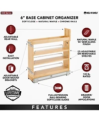 Rev-a-Shelf 5" Door/ Drawer Base Cabinet Organizer Soft-close, 448-bddsc-5C