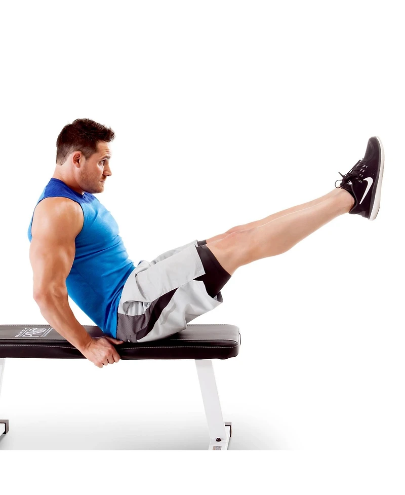 Marcy Flat Utility Flat Strength Training Home Gym Lifting Weight Bench, White