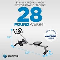Stamina Products Stamina Pro InMotion Rower, Full Body Cardio Exercise Home Gym Fitness Machine