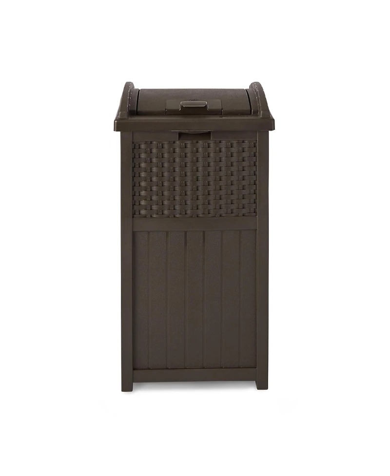 Suncast GHW1732 Trashcan Hideaway Outdoor 33 Gallon Garbage Waste Bin, Brown