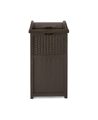 Suncast GHW1732 Trashcan Hideaway Outdoor 33 Gallon Garbage Waste Bin, Brown