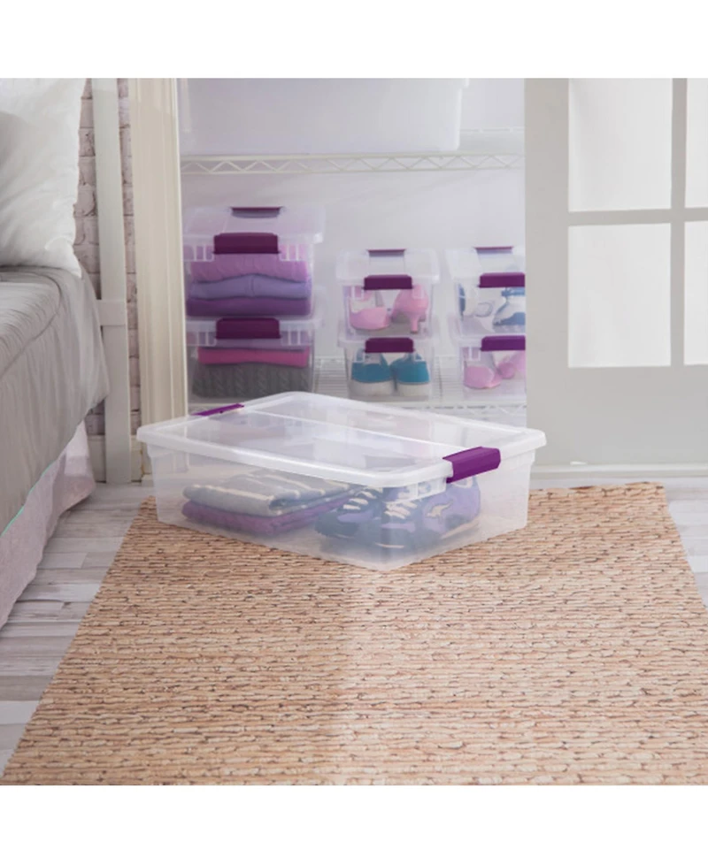 Sterilite 32 Quart Clear View Storage Container Tote w/ Latching Lid