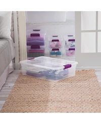 Sterilite 32 Quart Clear View Storage Container Tote w/ Latching Lid